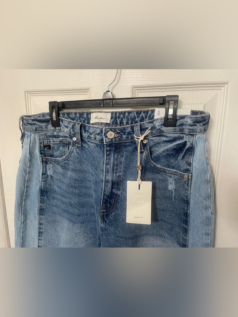 KanCan Extra-Wide Leg Medium Wash High Rise Jeans Size 15 x 34” NWT - Picture 9 of 15